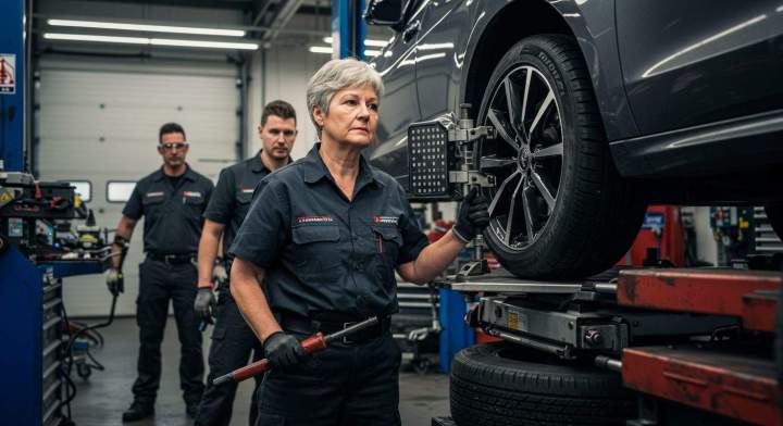 montage de pneus réussi